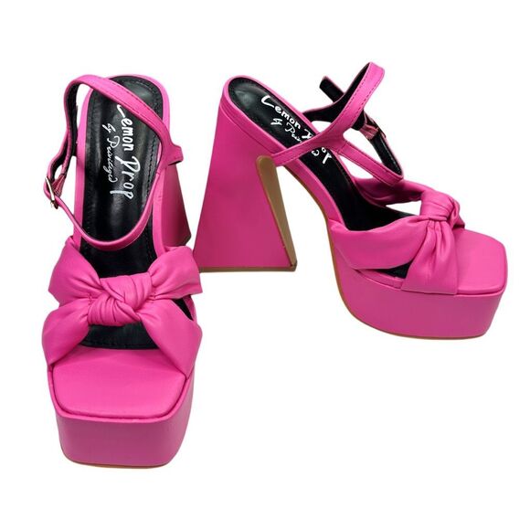 Lemon Drop by Privileged x Dolls Kill Hot Pink Hiner Platform Heels - Size 7 - Picture 2 of 8